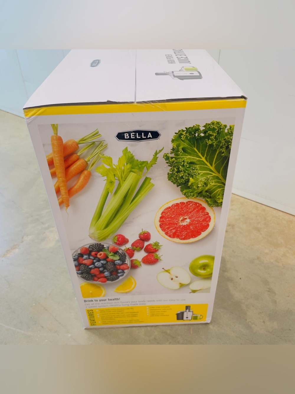 BELLA High Power Juice Extractor 1000W 2 Speed 3" Wide Feed Tube Stainless - Picture 9 of 13